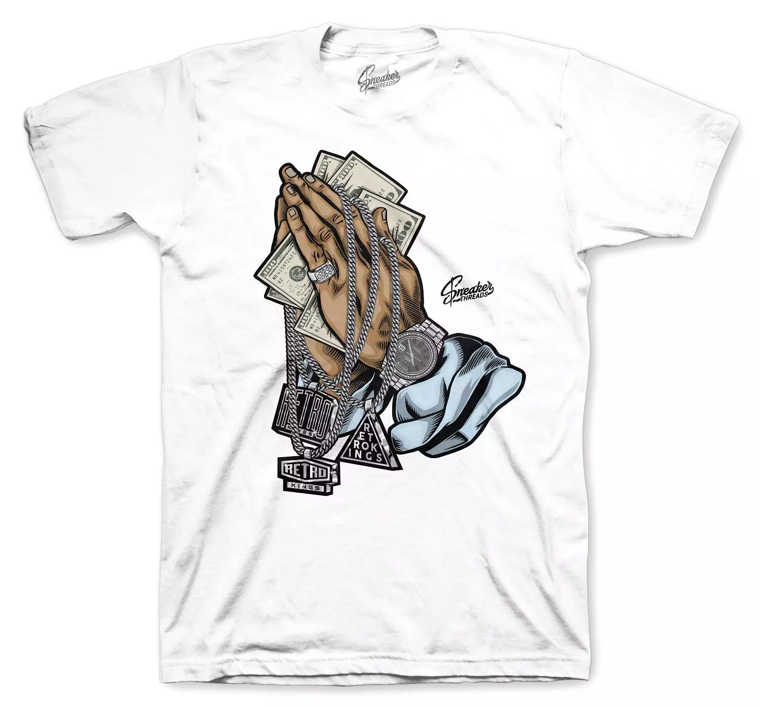 350 Blue Tint Shirt - Pray Chains - White