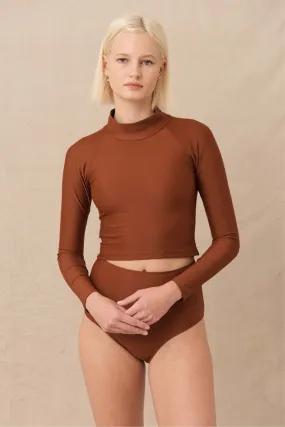 Aire Turtle Neck Rashguard - Rust