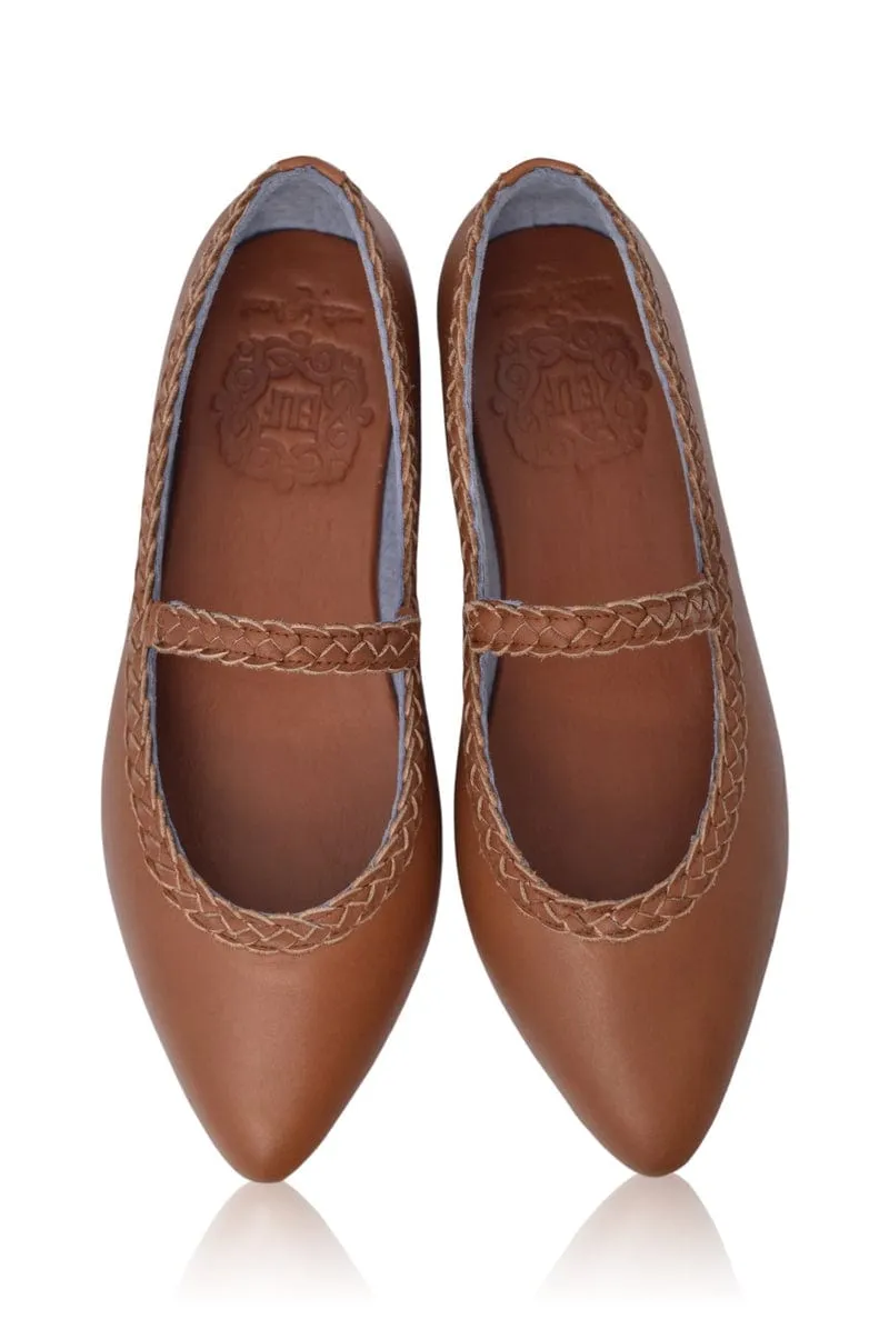 Amara Ballet Flats in Vintage Camel