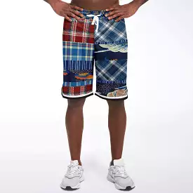 Andromeda Blue Patchwork Basketball Shorts