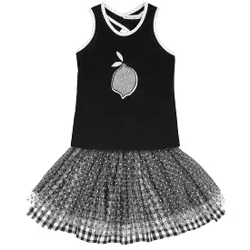 Anthracite Lemon Black Cami & Tulle Skirt Set