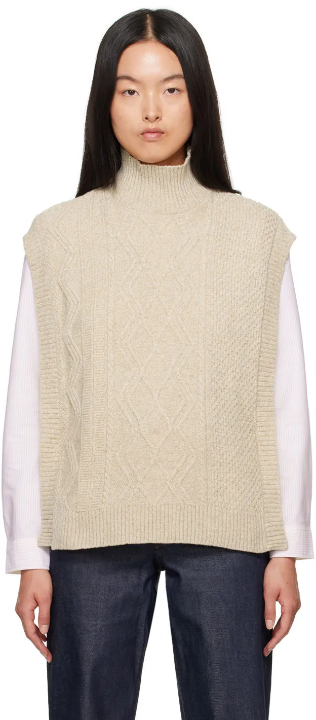 A.P.C. Beige Cameron Vest