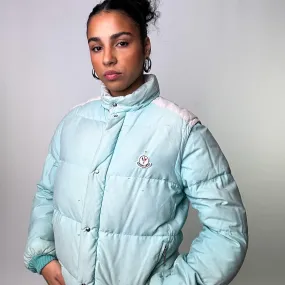 Aqua Blue 80s Moncler Grenoble Puffer Jacket Coat (M)