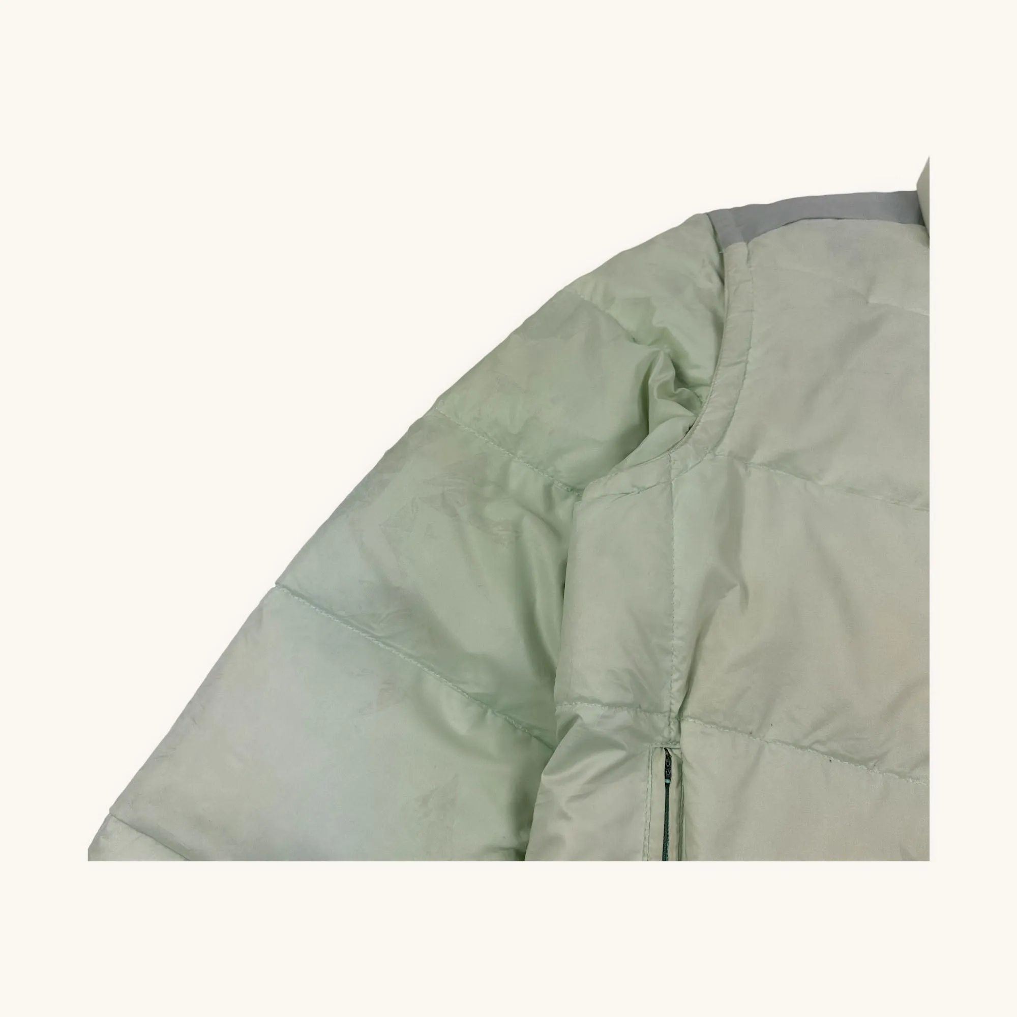 Aqua White 80s Moncler Grenoble Puffer Jacket Coat (M)