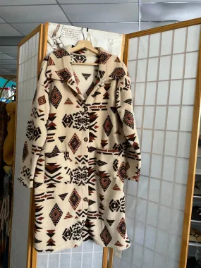  Aztec Print long Coat  