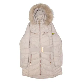 BARBOUR International Grand Womens Quilted Coat Pink Hooded UK 18