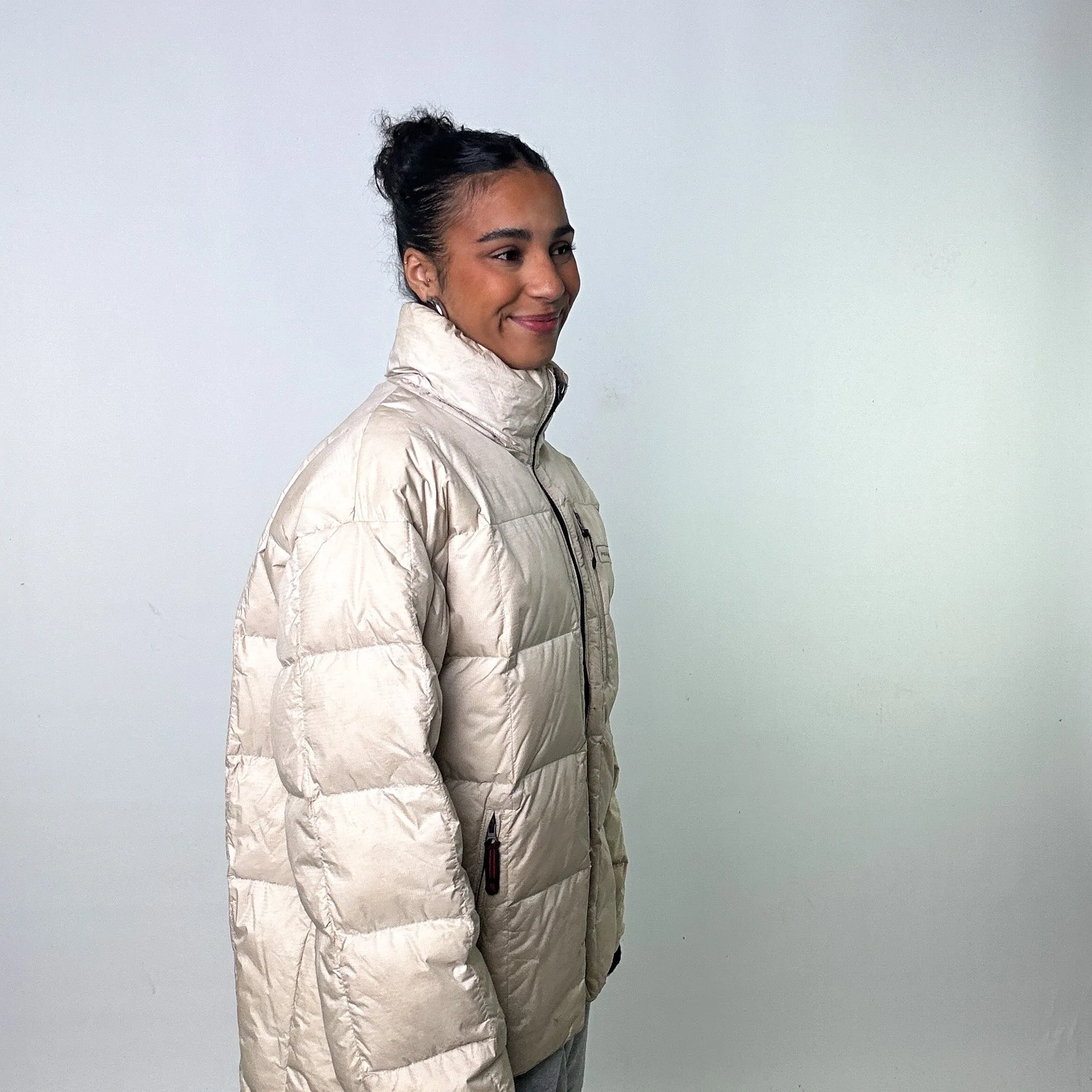 Beige Tan 90s Polo Sport Ralph Lauren Puffer Jacket Coat (XL)