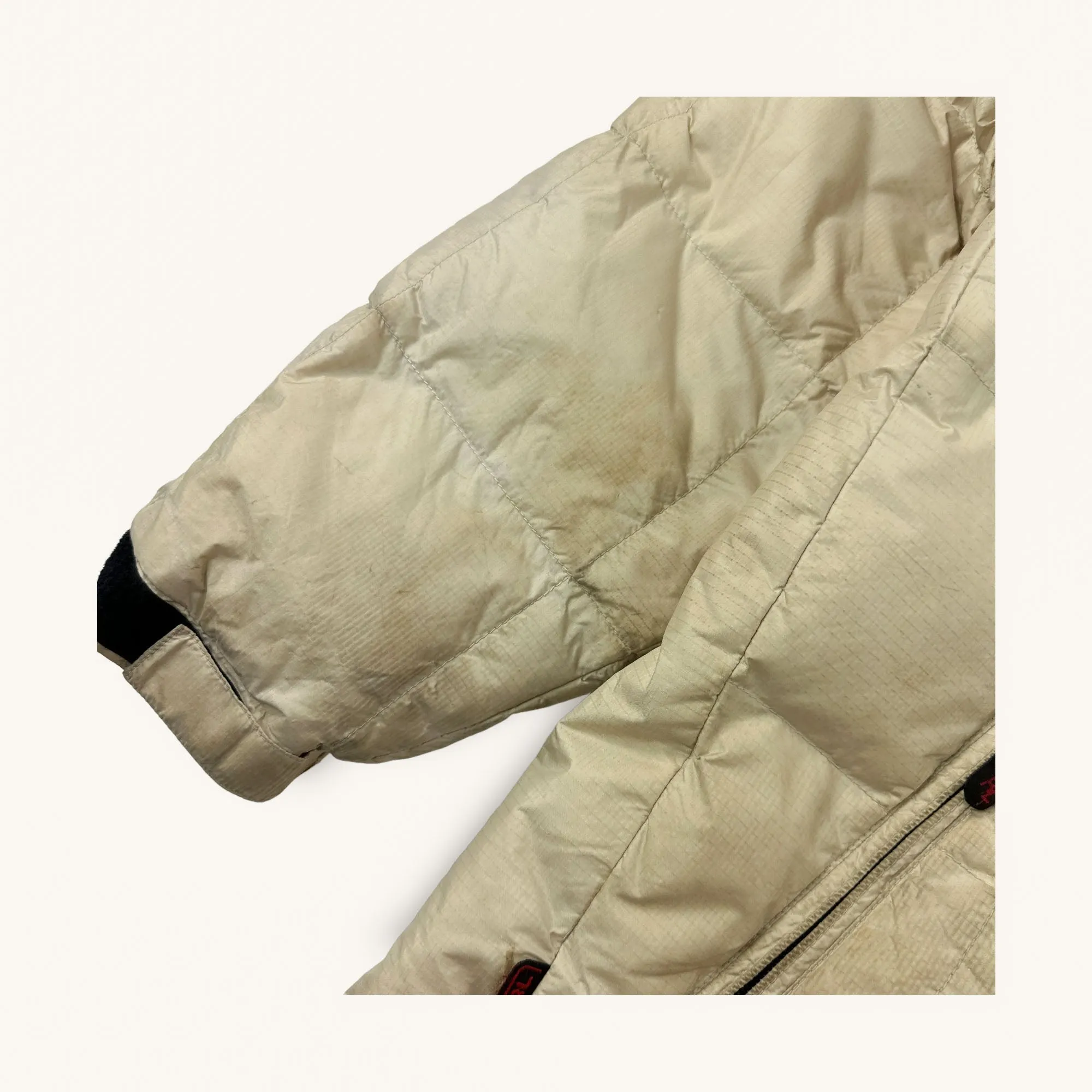 Beige Tan 90s Polo Sport Ralph Lauren Puffer Jacket Coat (XL)