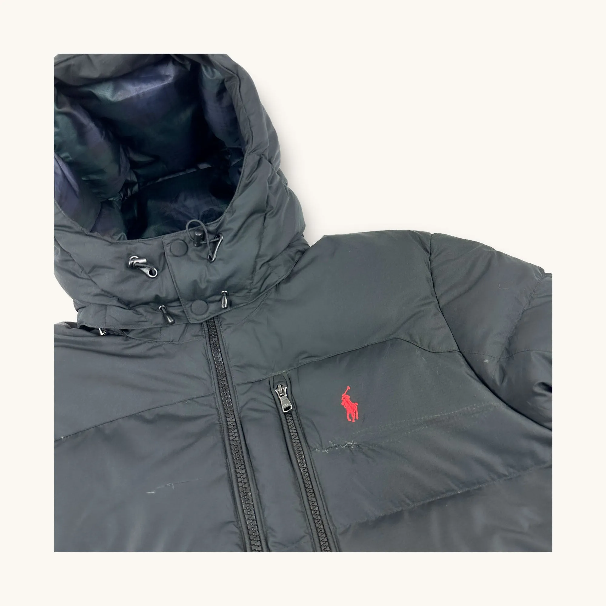 Black y2ks Polo Ralph Lauren Performance Puffer Jacket Coat (L)