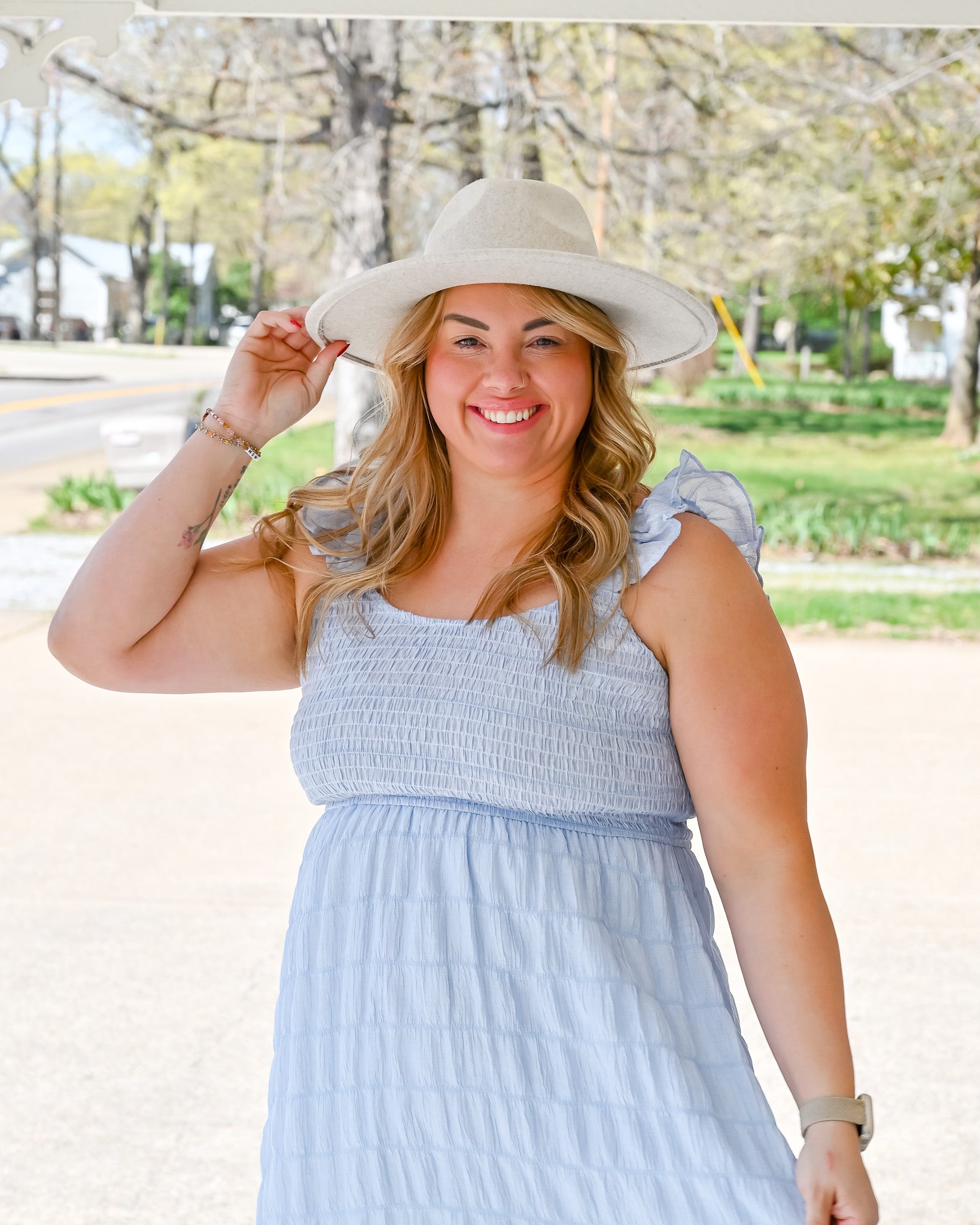 Blueberry Fields Smocked Pleated Dress