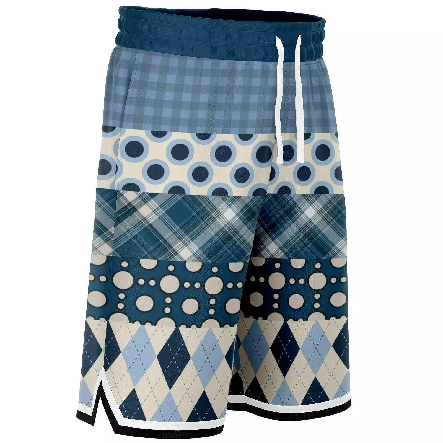 Blueberry Hill Plaid Patchwork Basketball Shorts