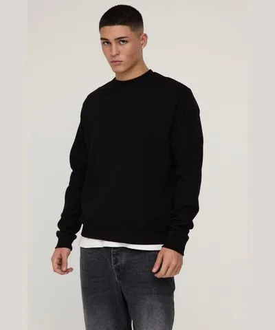 boohooMAN Mens Heavyweight Super Clean Interlock Sweatshirt