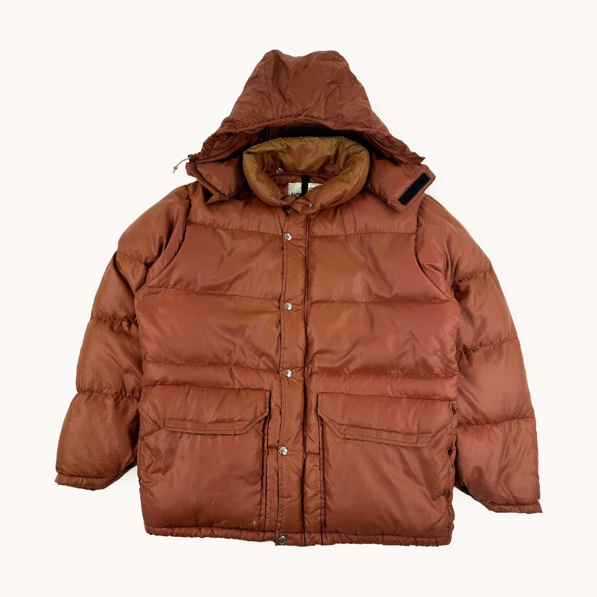 Brown The North Face Nuptse Puffer Jacket Coat (L)