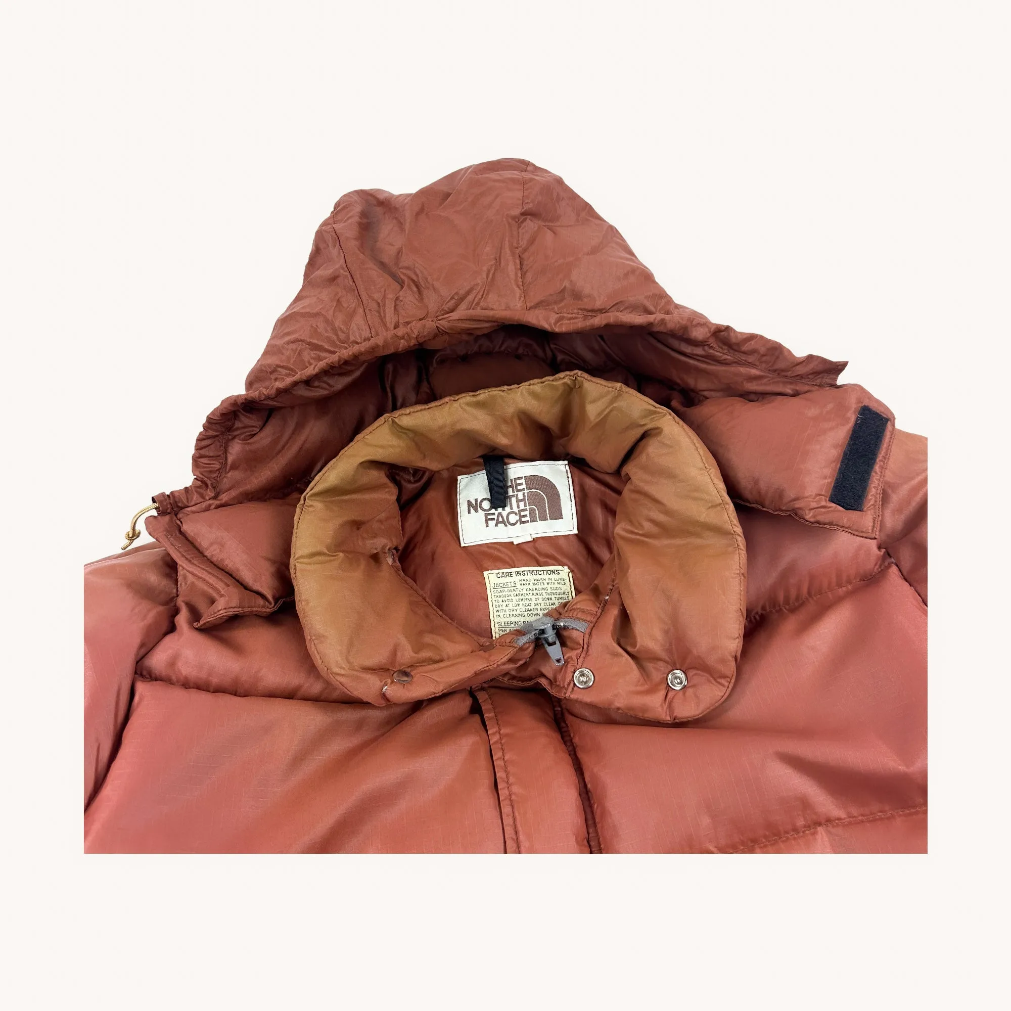 Brown The North Face Nuptse Puffer Jacket Coat (L)