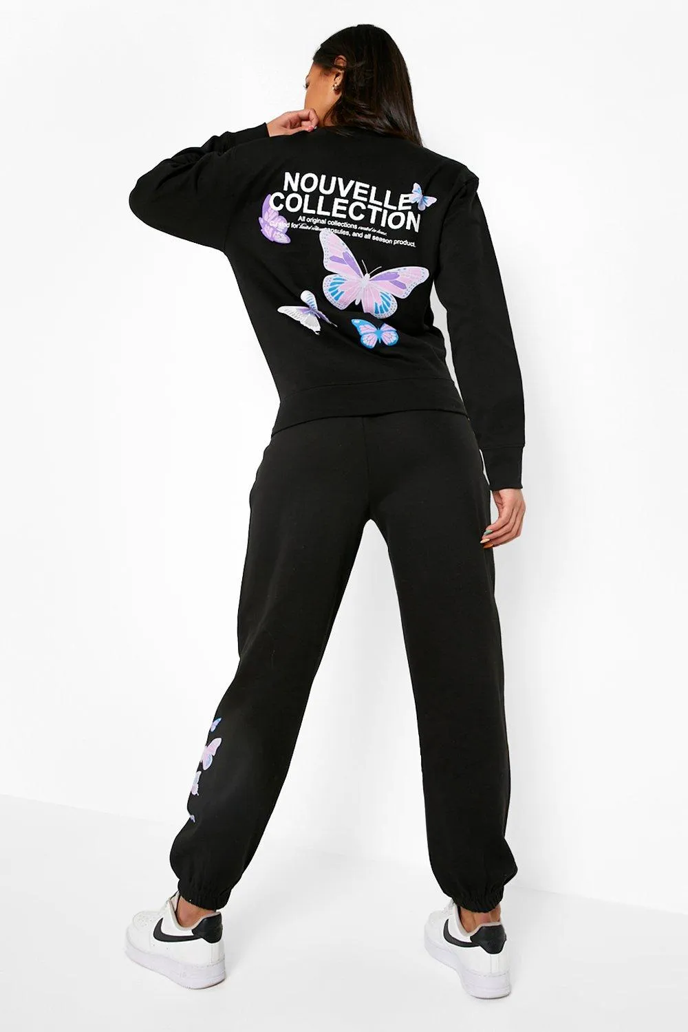 Butterfly Back Print Sweater Tracksuit