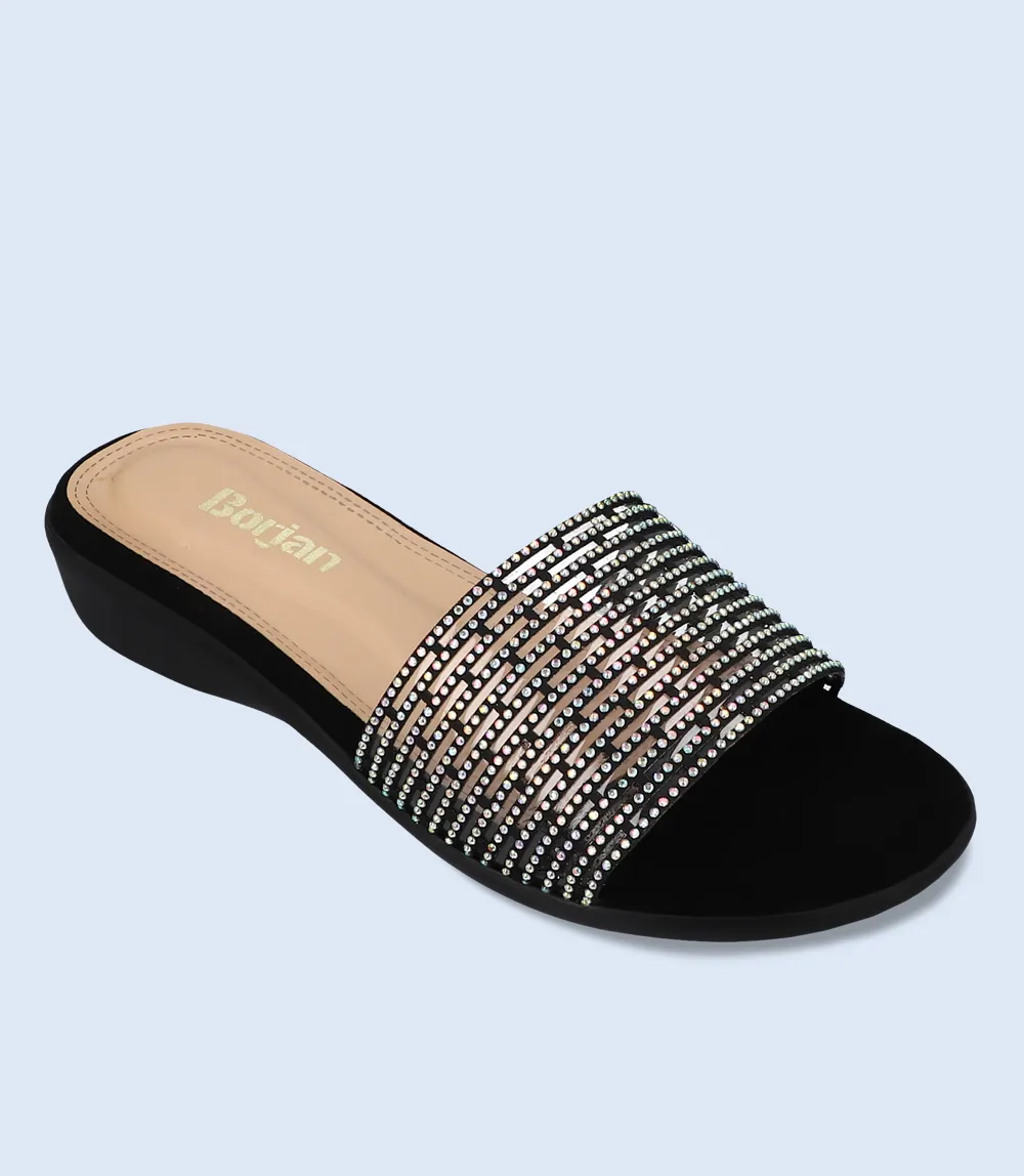 BW8741-BLACK-Women Formal Slipper