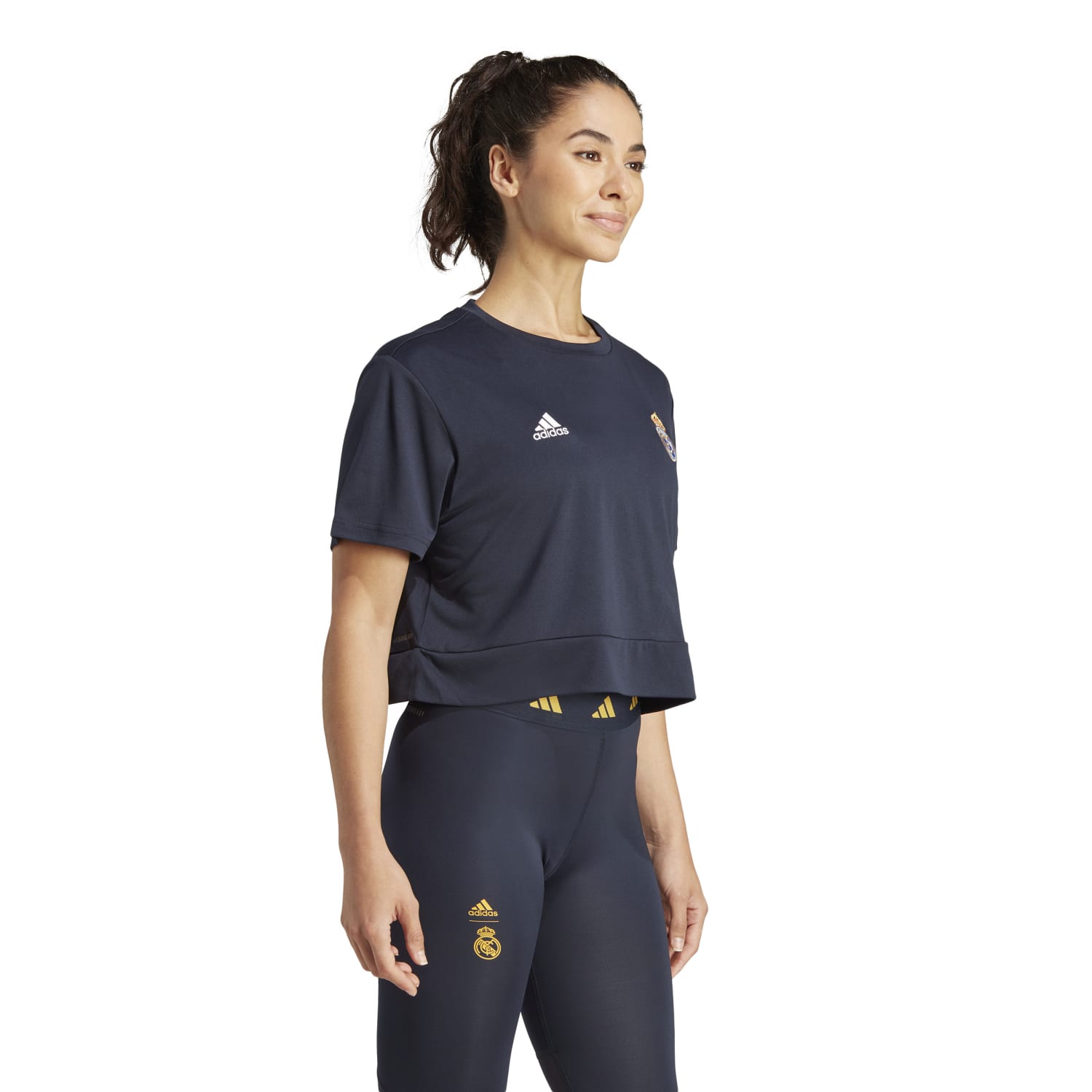 Camiseta Crop adidas Mujer 23/24 Azul Marino