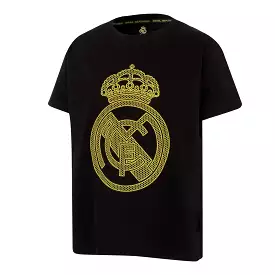 Camiseta Escudo Niños Negra/Lima Real Madrid