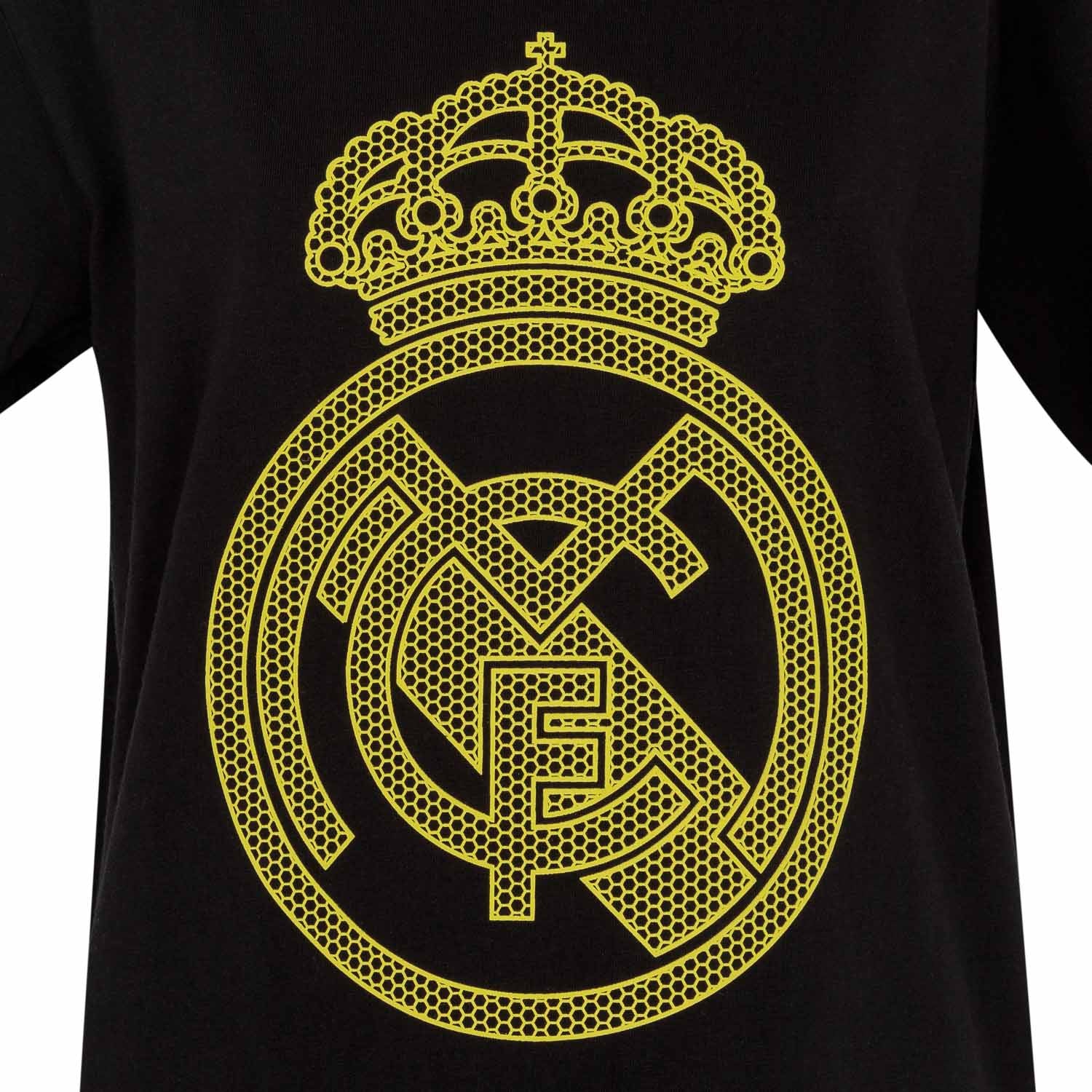 Camiseta Escudo Niños Negra/Lima Real Madrid