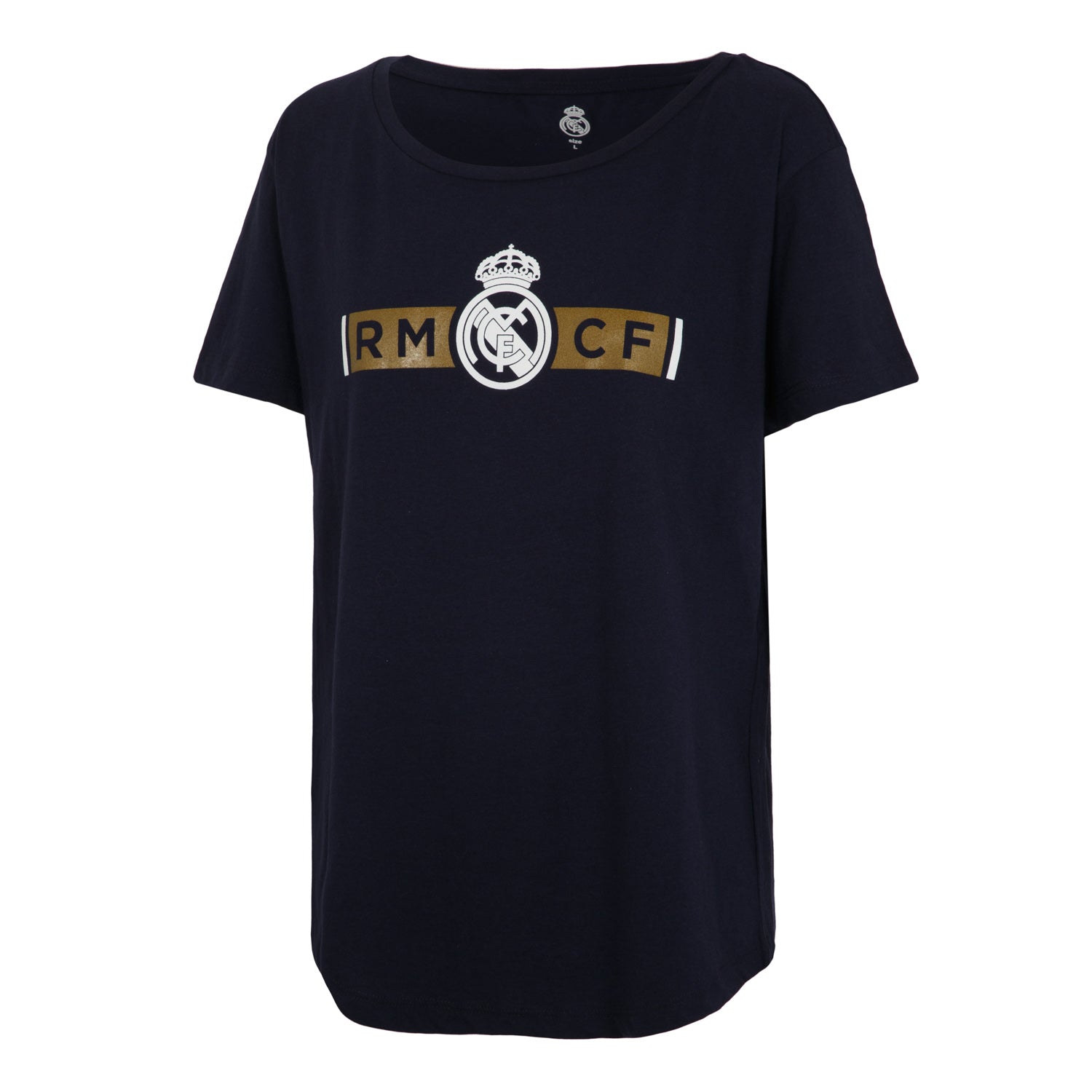 Camiseta Gráfica Azul Marino/Dorada Mujer Real Madrid