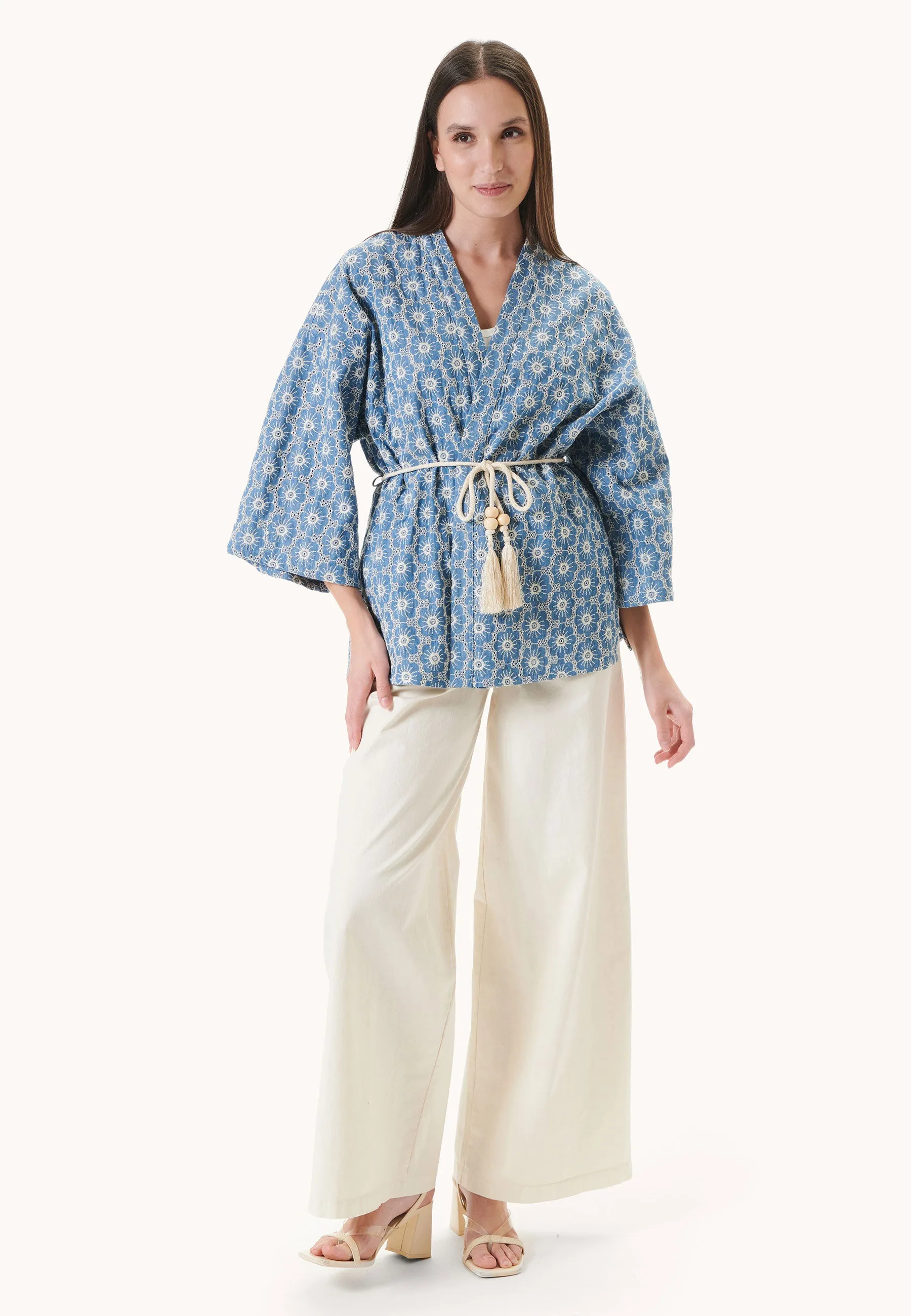 Cappotto kimono con ricami