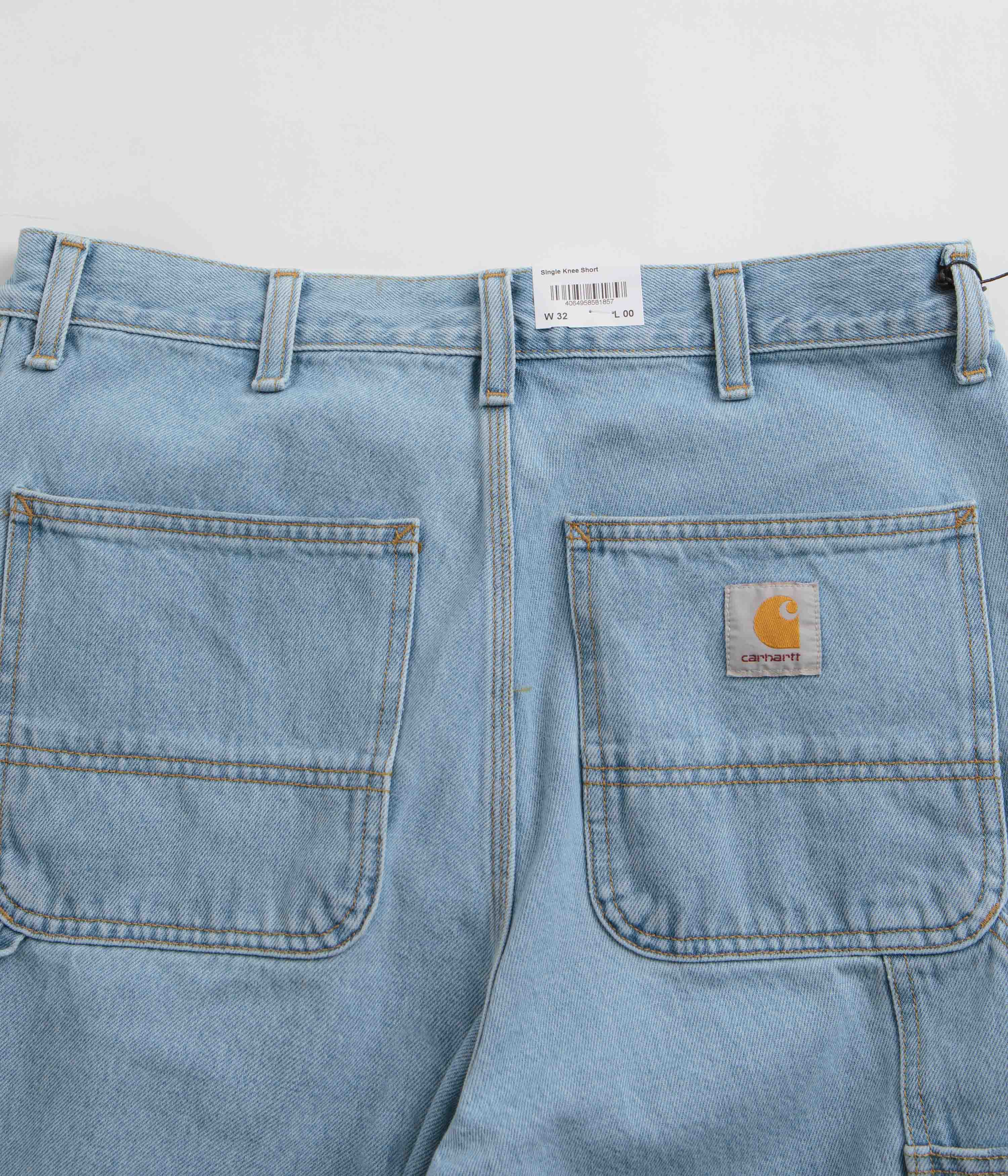 Carhartt Single Knee Shorts - Heavy Stone Bleached Blue