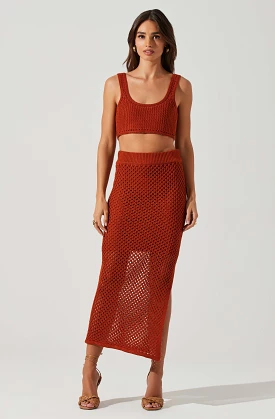 Carlina Crochet Midi Skirt