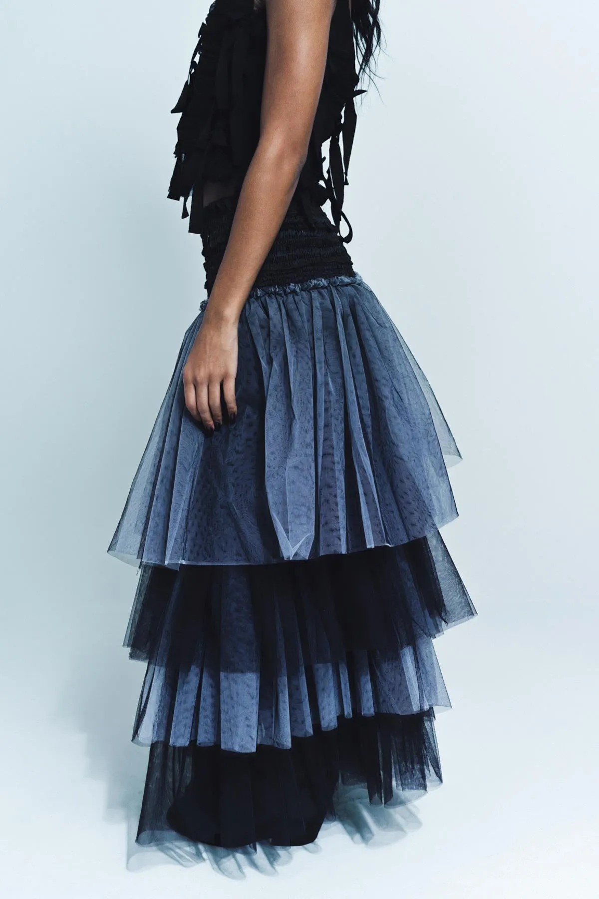 CAROLINE HU | TULLE MIDI SKIRT