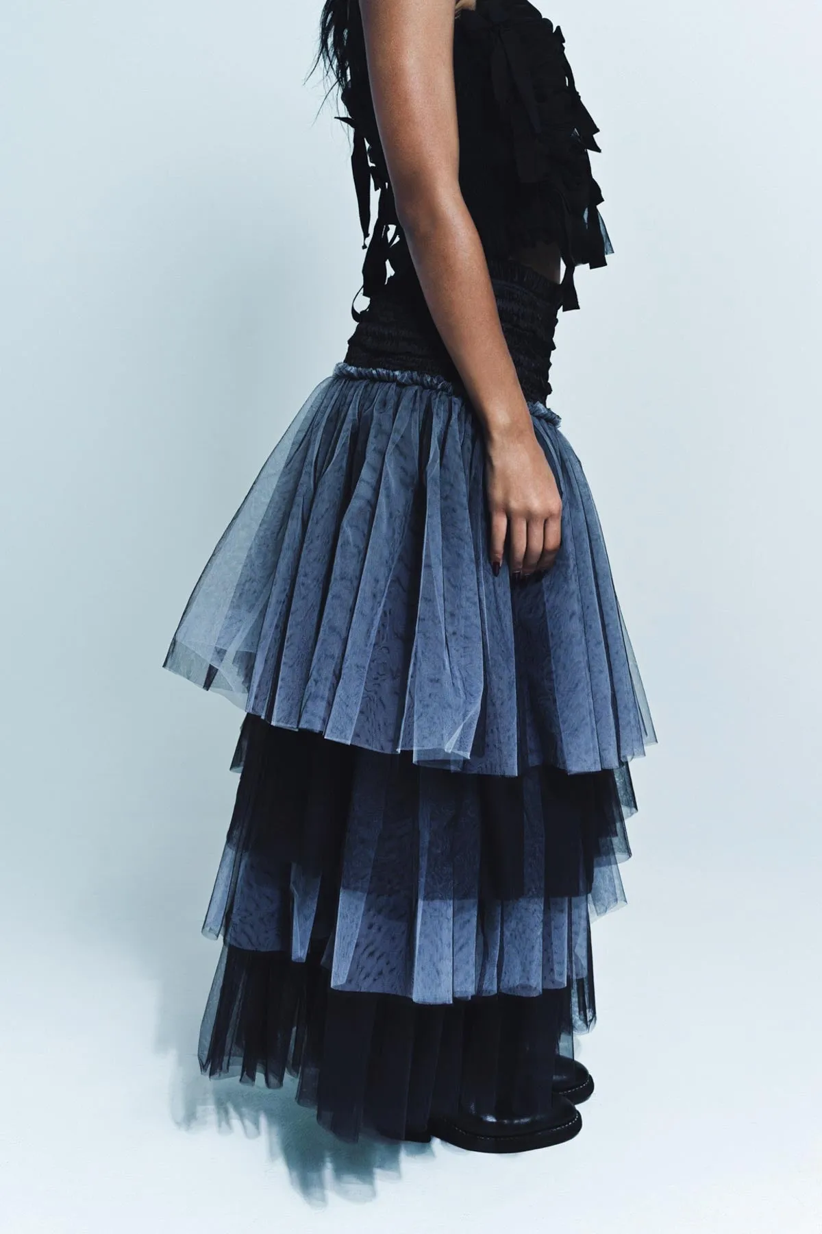 CAROLINE HU | TULLE MIDI SKIRT