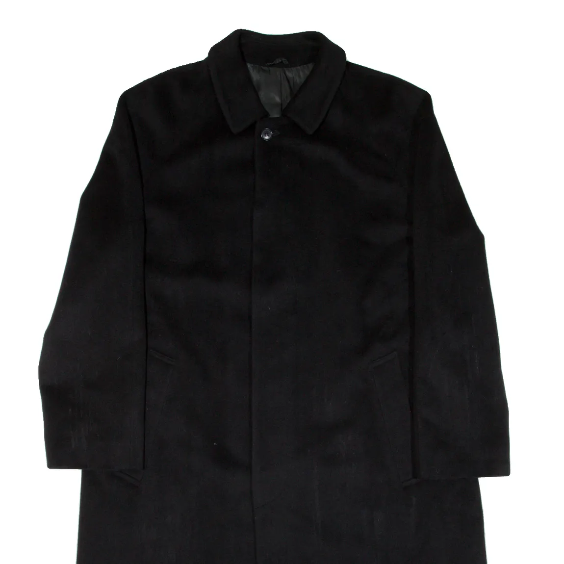 CERRUTI Mens Overcoat Coat Black Knit Cashmere XL