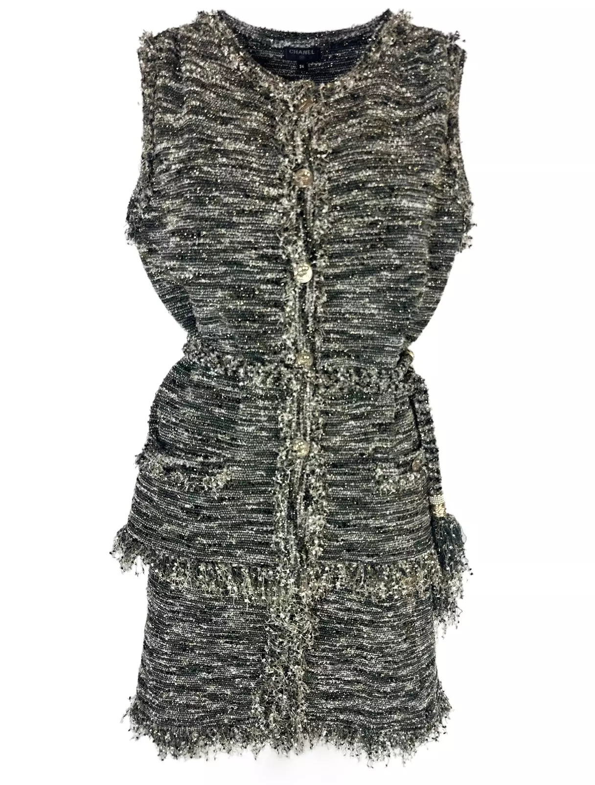 CHANEL - GILET & SKIRT MULTICOLOR SIZE 34 FR