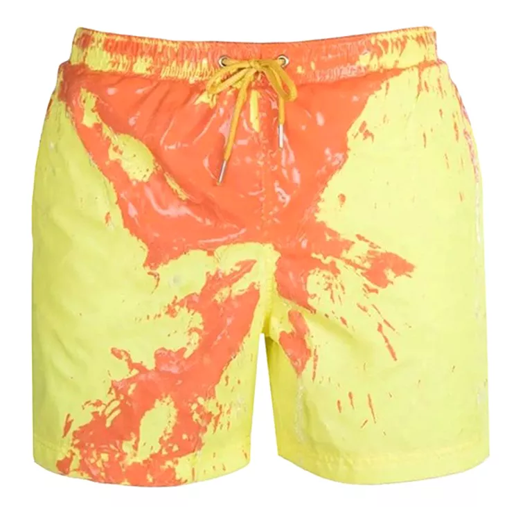 Color-changing Beach Shorts Men Swimming Surfing Board Swimwear Quick Dry Discoloration Shorts