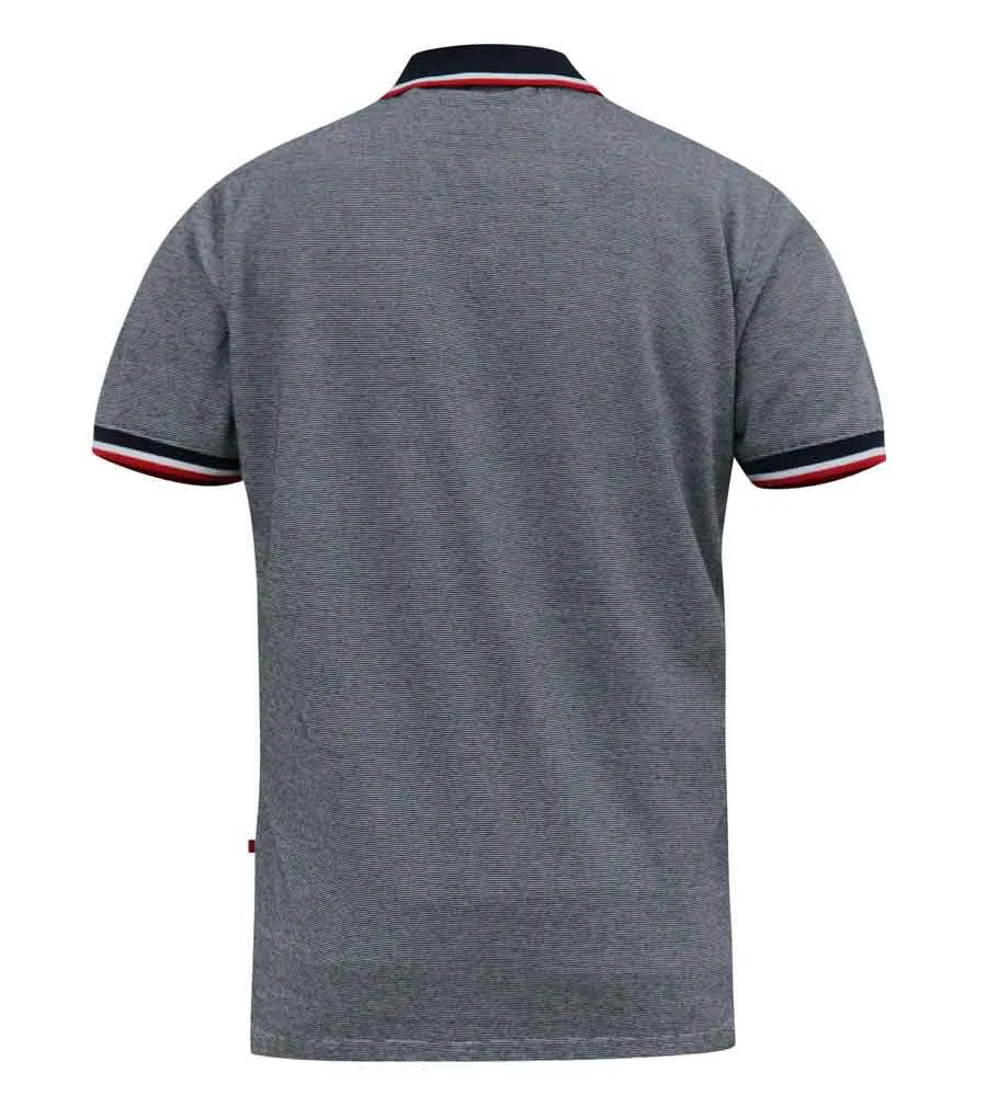 D555 Mens Jersey Polo With Fine Stripe and Ribbed Trims (BAYTON 2)