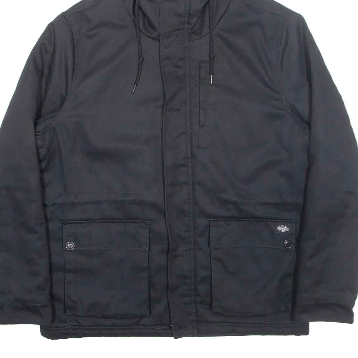 DICKIES Mens Coat Black Hooded L