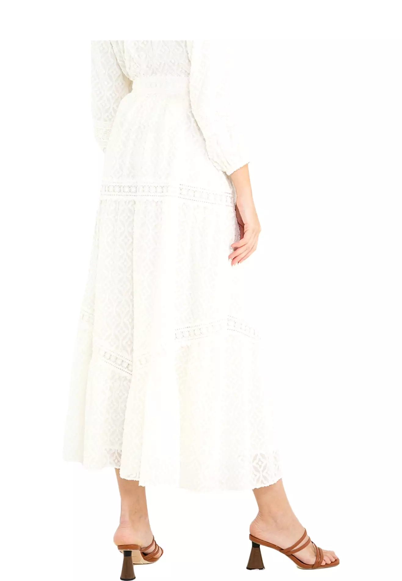 ELLE Apparel Tufted Lace Maxi Skirts