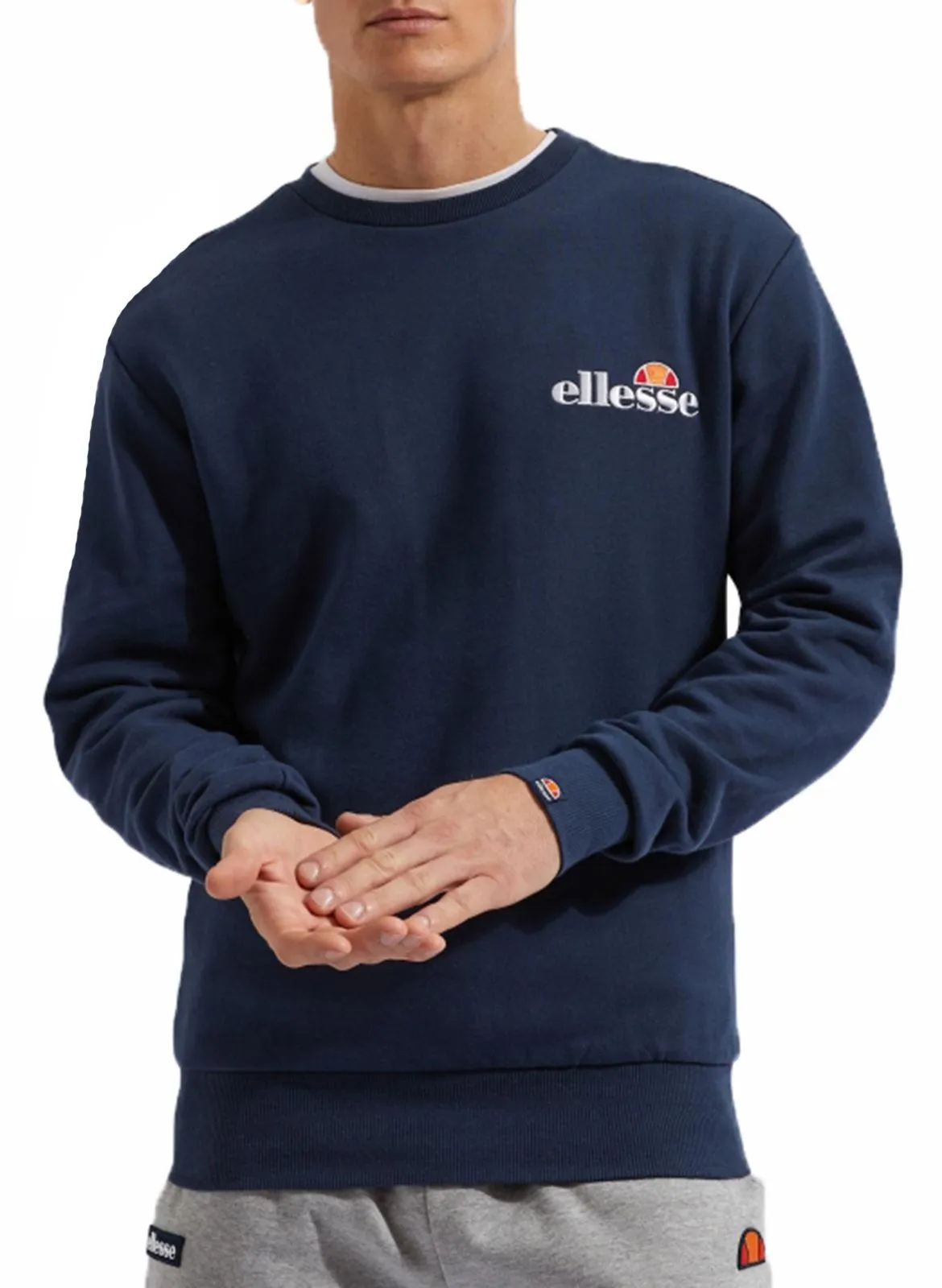 Ellesse Fierro Logo Crew Neck Sweatshirt Navy