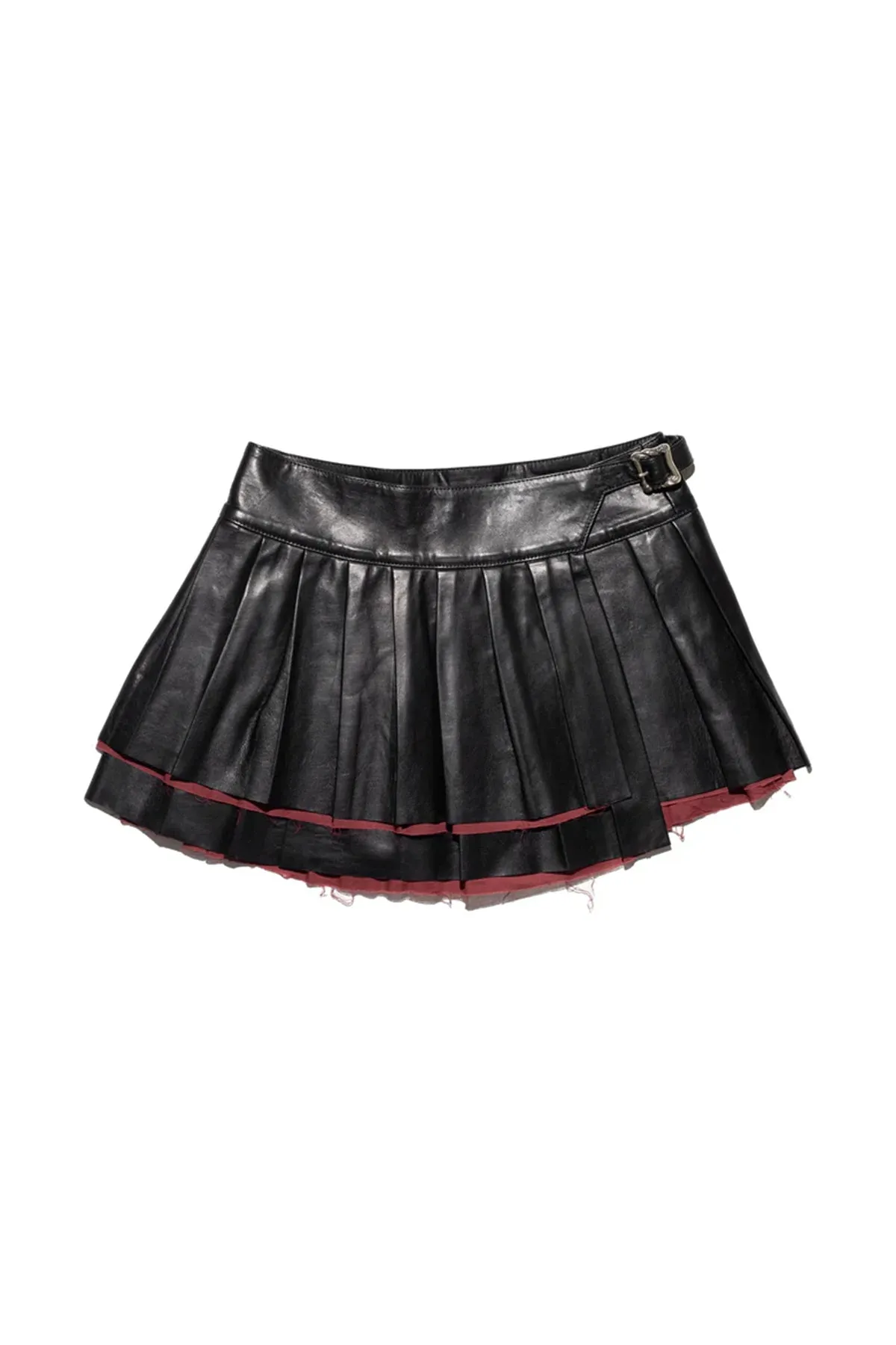 ENFANTS RICHES DPRIMS | LEATHER PLEATED MINI SKIRT