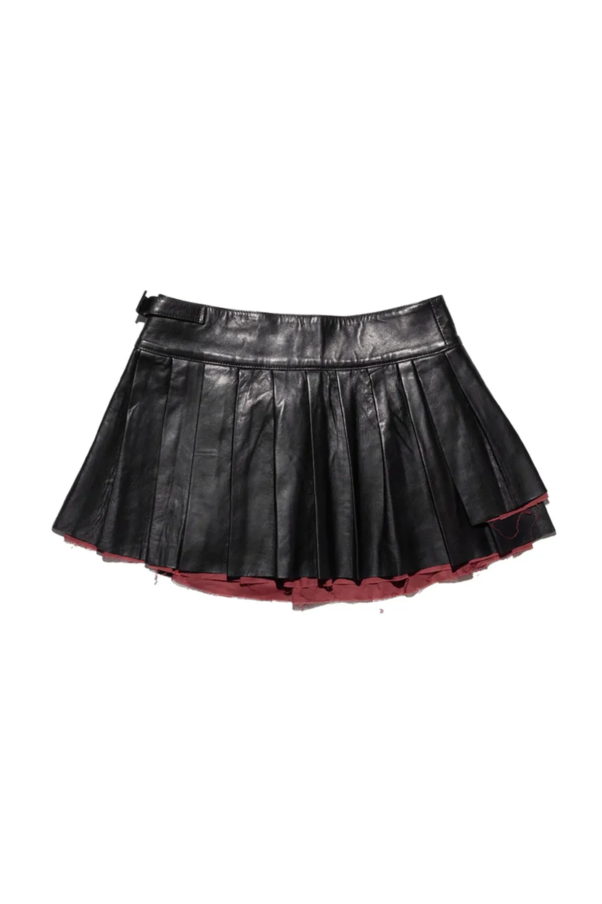 ENFANTS RICHES DPRIMS | LEATHER PLEATED MINI SKIRT