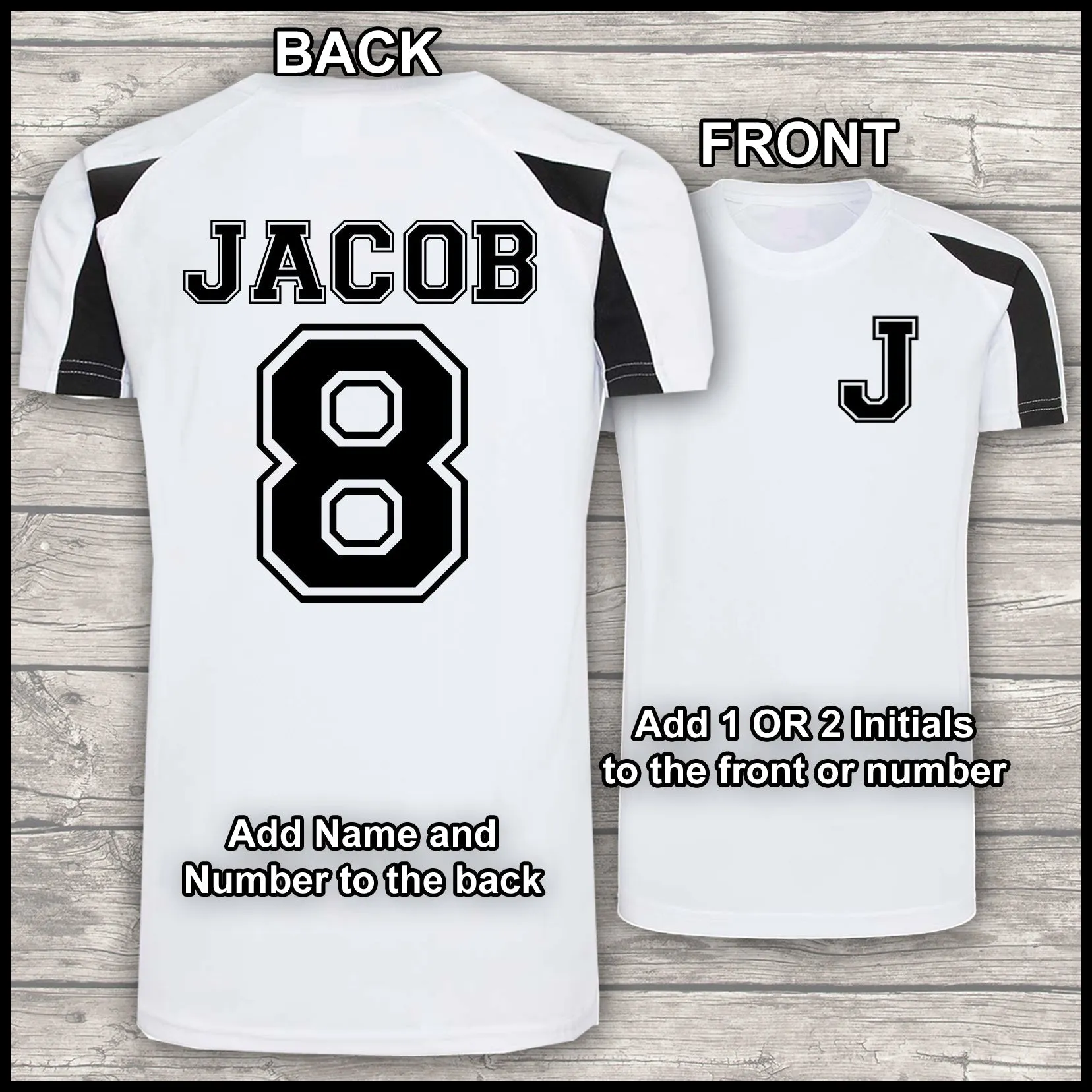 Football Shirt Football Kit Boot Bag Sports Set Water Bottle and Gym Bag Shorts Black and White Back To School