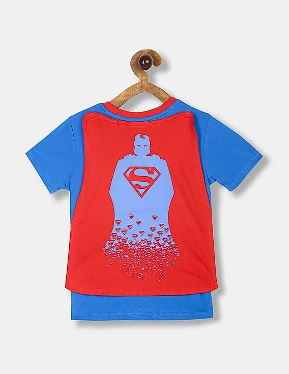 GAP Boys Blue Detachable Superman Cape Graphic T-Shirt