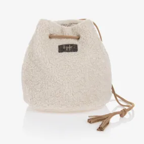 Girls Ivory Sherpa Fleece Bag (19cm)