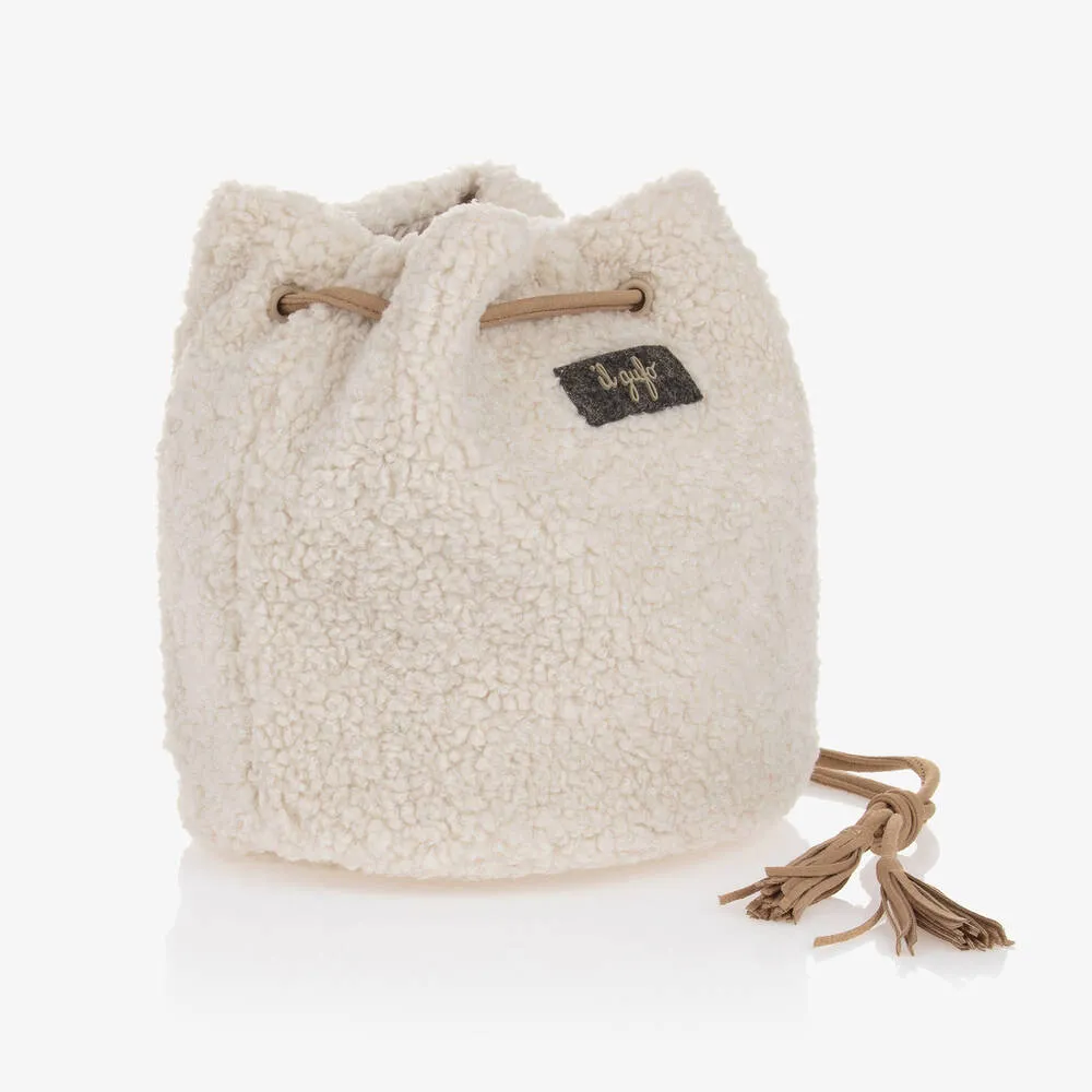 Girls Ivory Sherpa Fleece Bag (19cm)