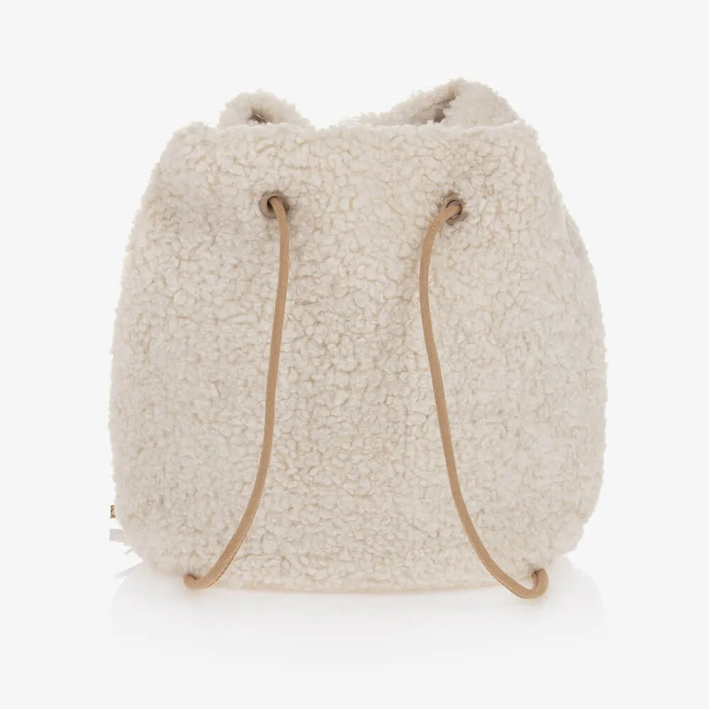 Girls Ivory Sherpa Fleece Bag (19cm)