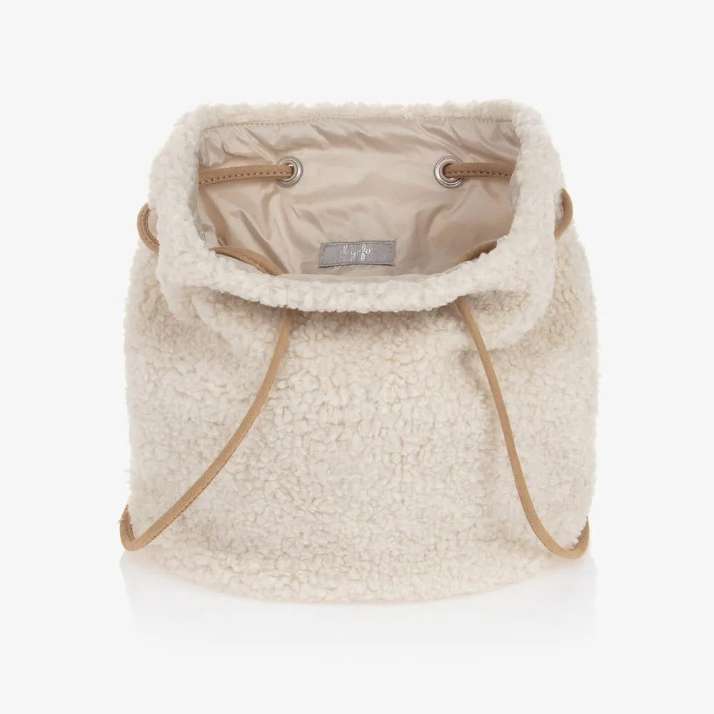 Girls Ivory Sherpa Fleece Bag (19cm)