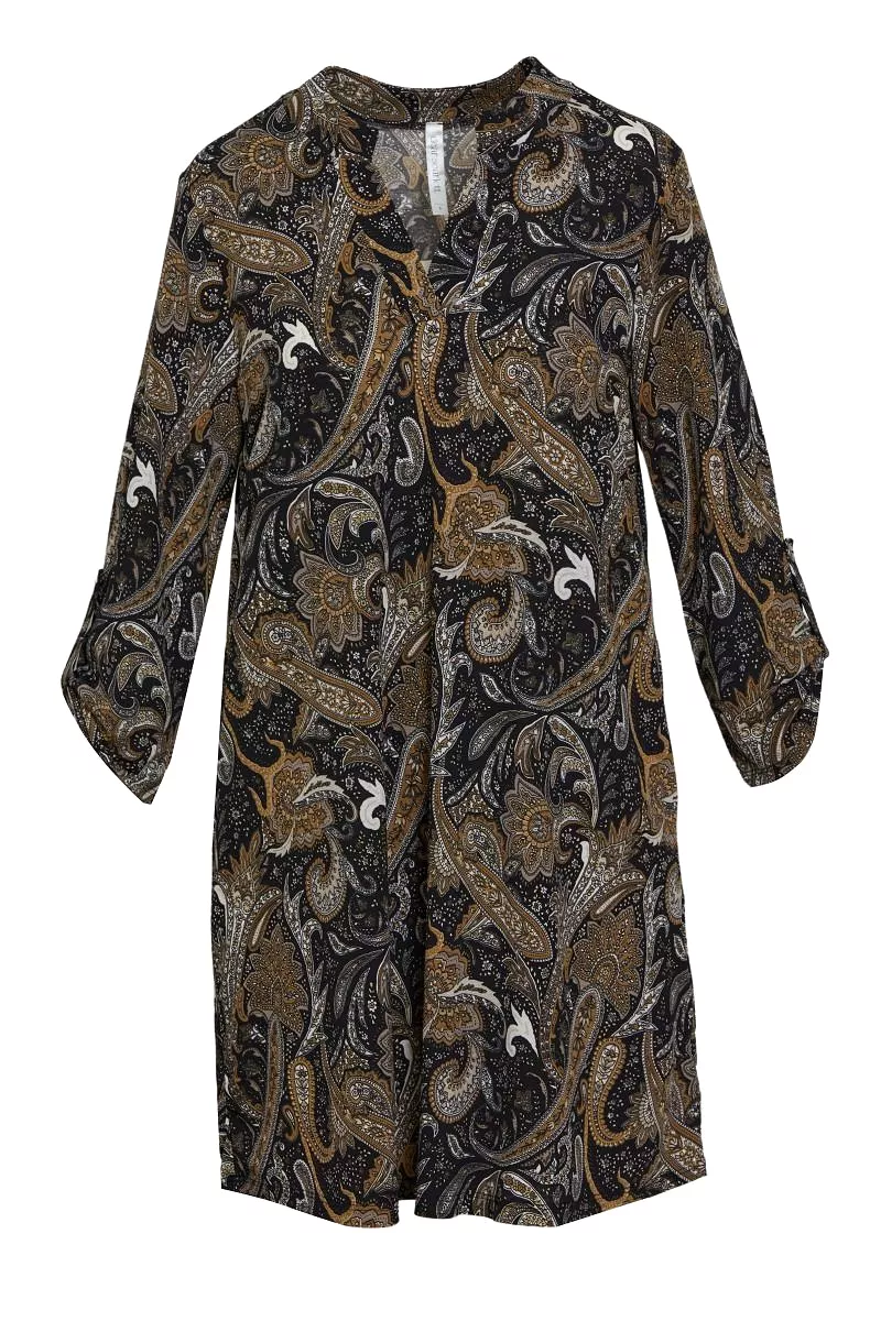 Greatest of Times Dress - Black Paisley