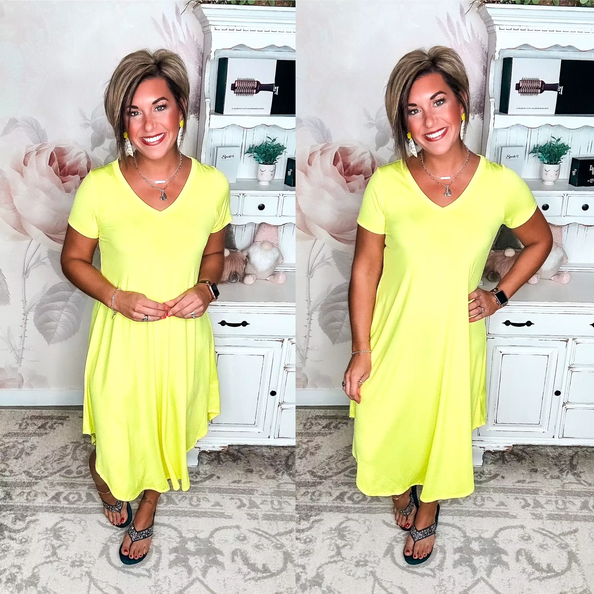 Hold Onto Hope Dress - Neon Yellow