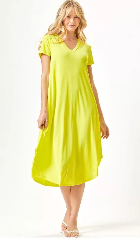 Hold Onto Hope Dress - Neon Yellow