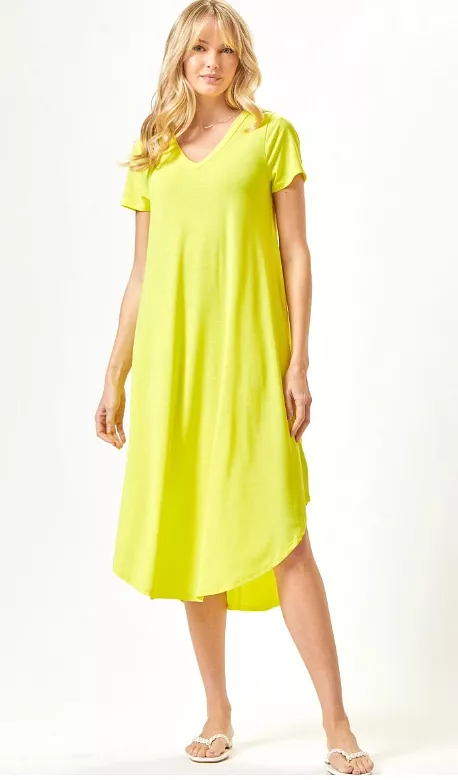 Hold Onto Hope Dress - Neon Yellow