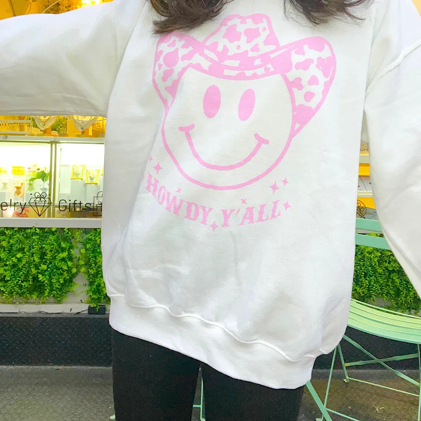 Howdy Y’all Retro Gradient Crewneck Sweatshirt