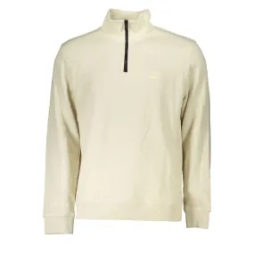 Hugo Boss Beige Organic Cotton Half-Zip Sweater